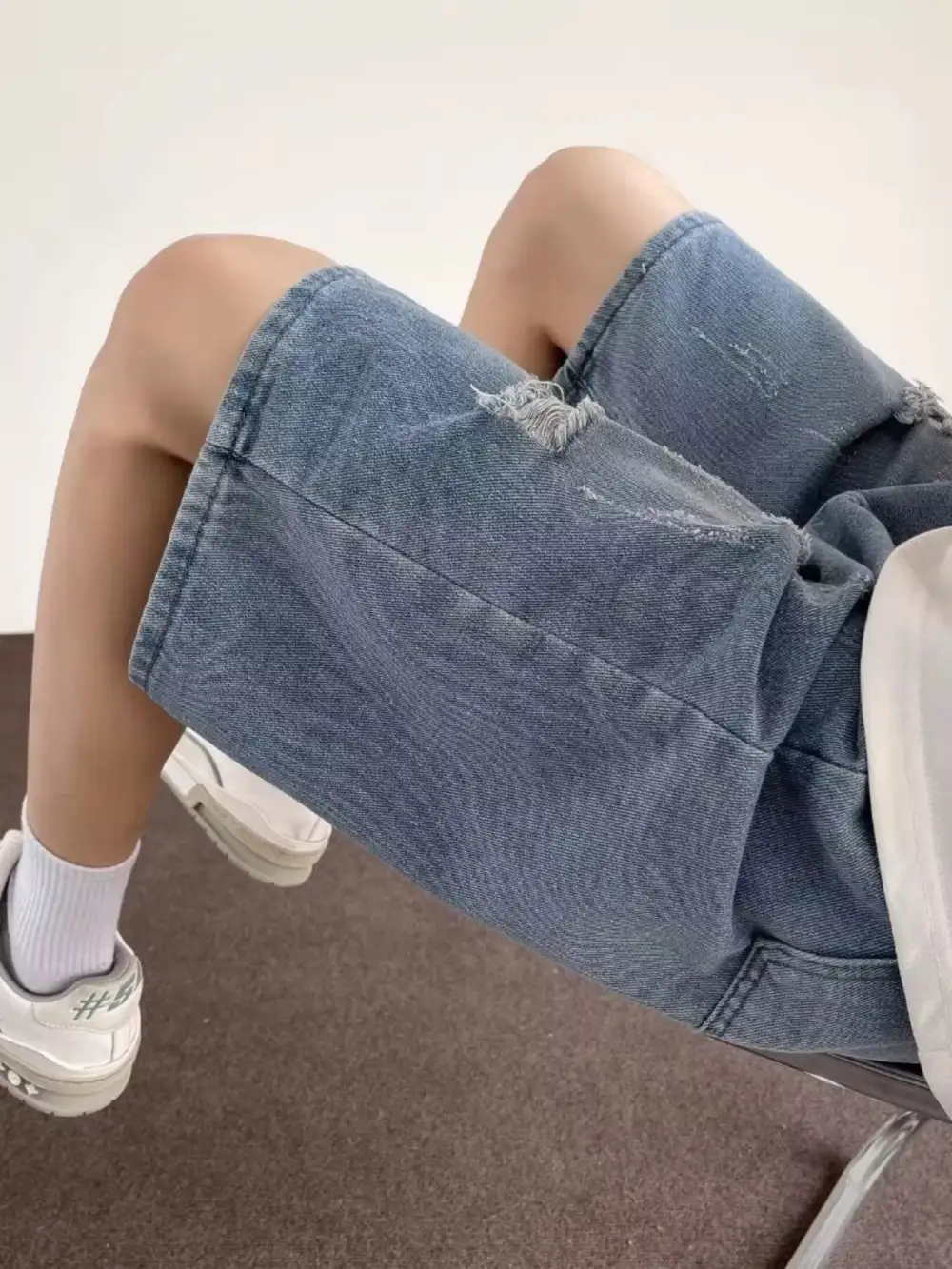 Men's Full Size Ripped Casual Loose Fit Denim