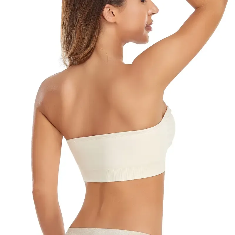Women's Strapless Anti-Slip Silicone Pad Bandeau Bra