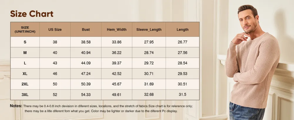 🧶 Men’s Waffle Knit Crewneck Sweater – Effortless Warmth. Everyday Style.