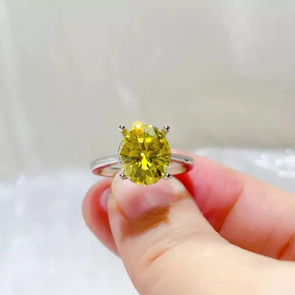 Tailored Sterling Silver Moissanite Ring
