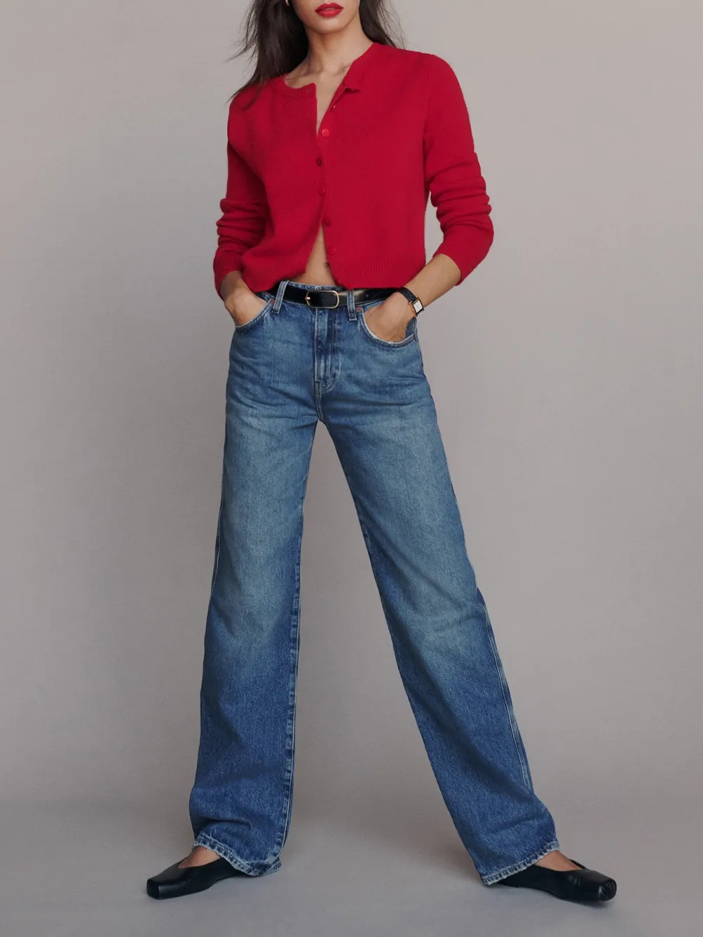 Crew Neck Cashmere Cardigan