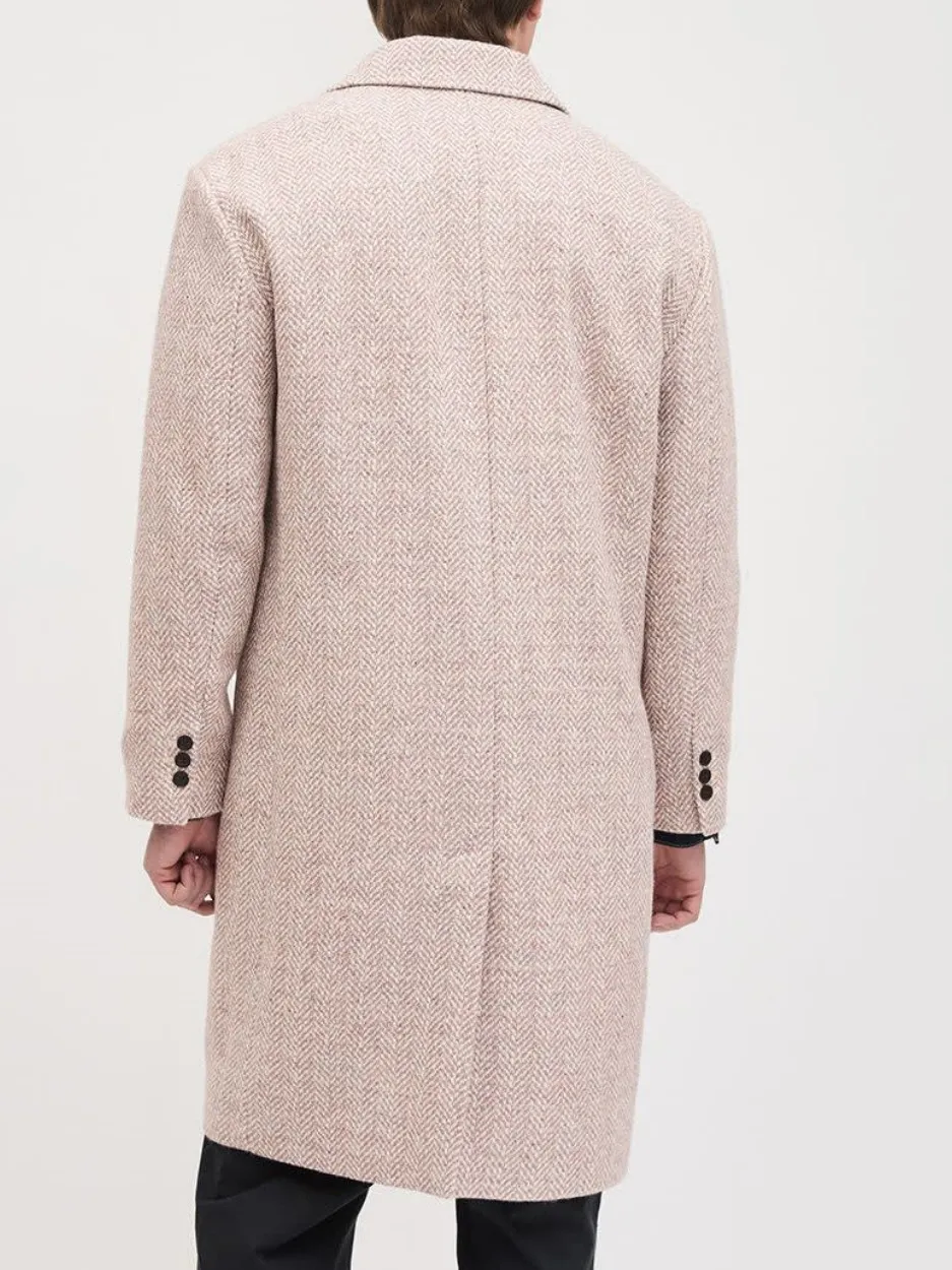 Blush Pink Long Sleeve Casual Overcoat