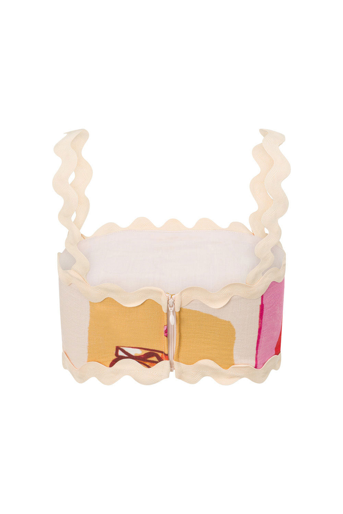 Scalloped Edge Striped Bralette