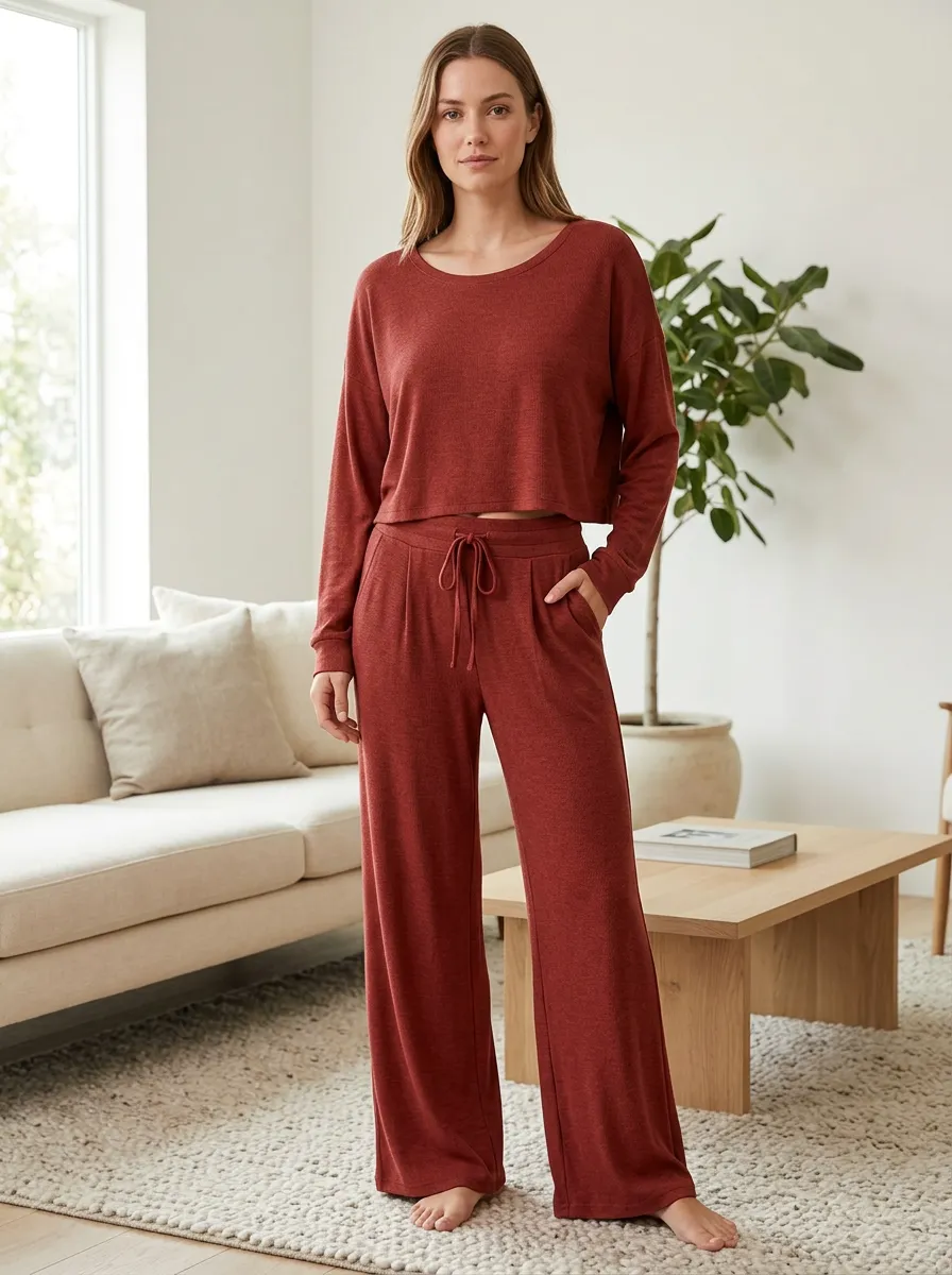Women's Comfort Focused Wide Leg Homewear Set