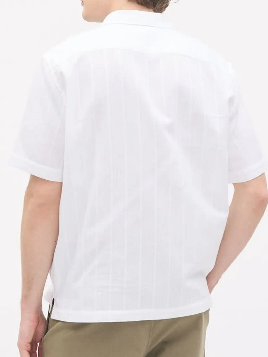 Bright white Short-Sleeve Solid Shirt