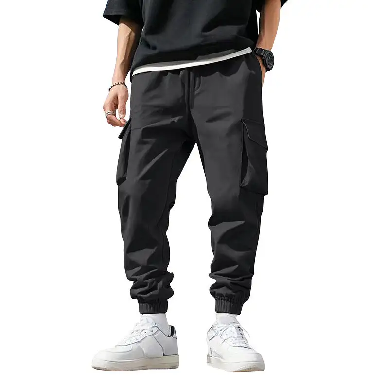 Men's Cargo Jogger Pants Waistband Pockets Leg Cargo Pants