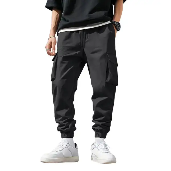 Men's Cargo Jogger Pants Waistband Pockets Leg Cargo Pants