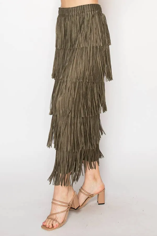 Modern Refined Everyday Fringe Skirt