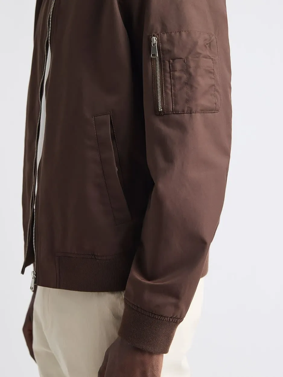 Brown Long-Sleeve Casual Style Jacket