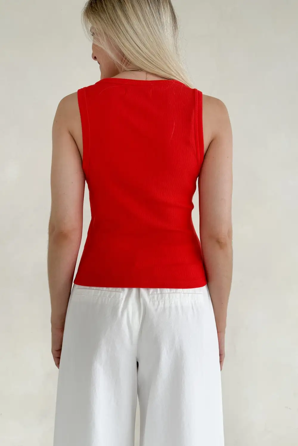 Draped Soft Ribbed Tank Top
