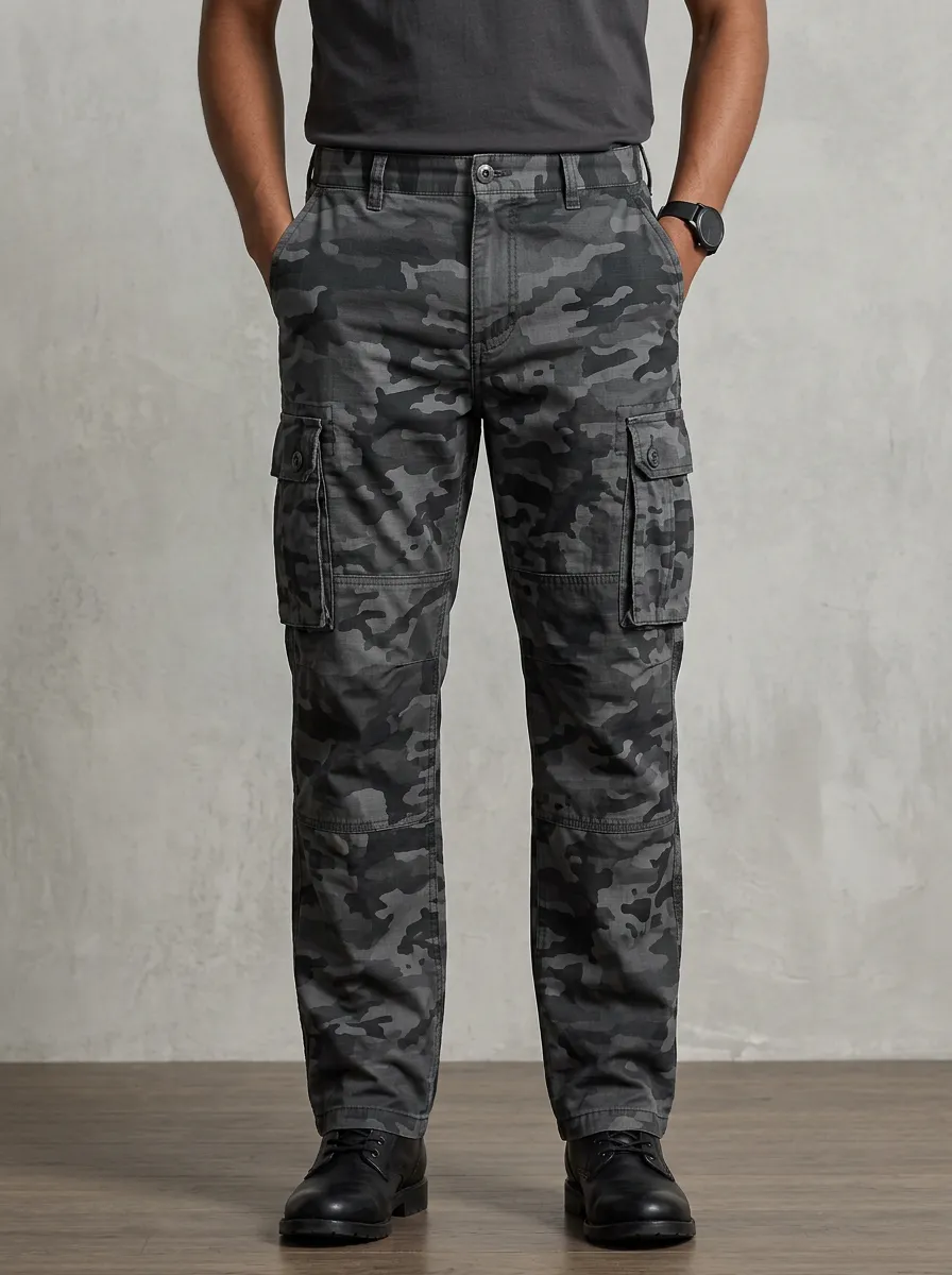 Outdoor-Ready Camouflage Camouflage Cargo Pants