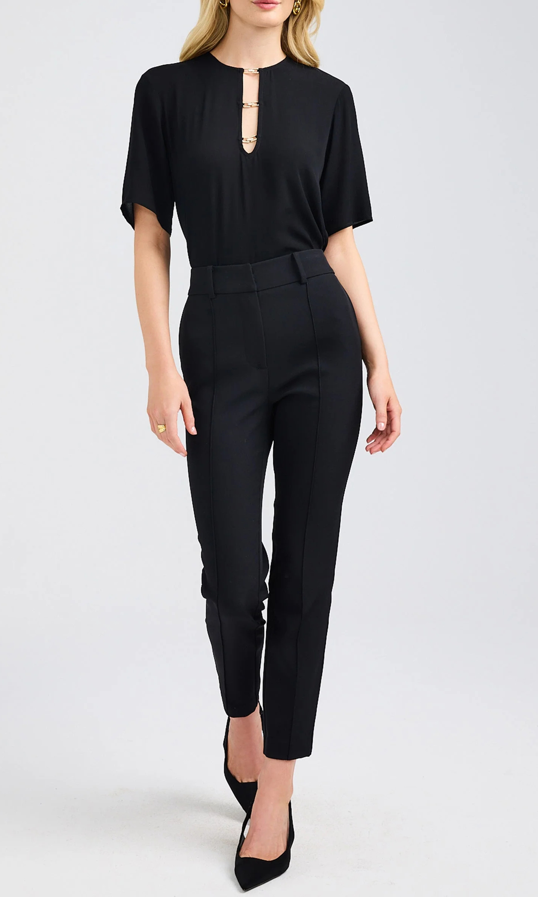 Black Casual Top With A Heavy Design