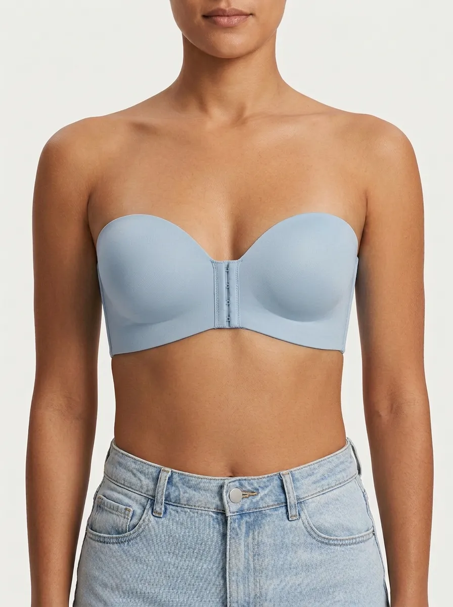 Women's Secure-Fit Front-Closure Strapless Bra