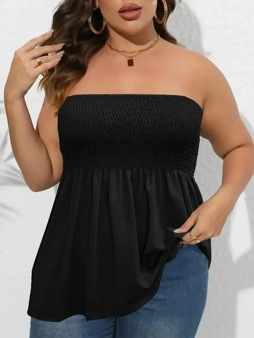 Solid Color Strapless Top With Ruffled Hem🔥12-Pack - All Colors Included, Only $35