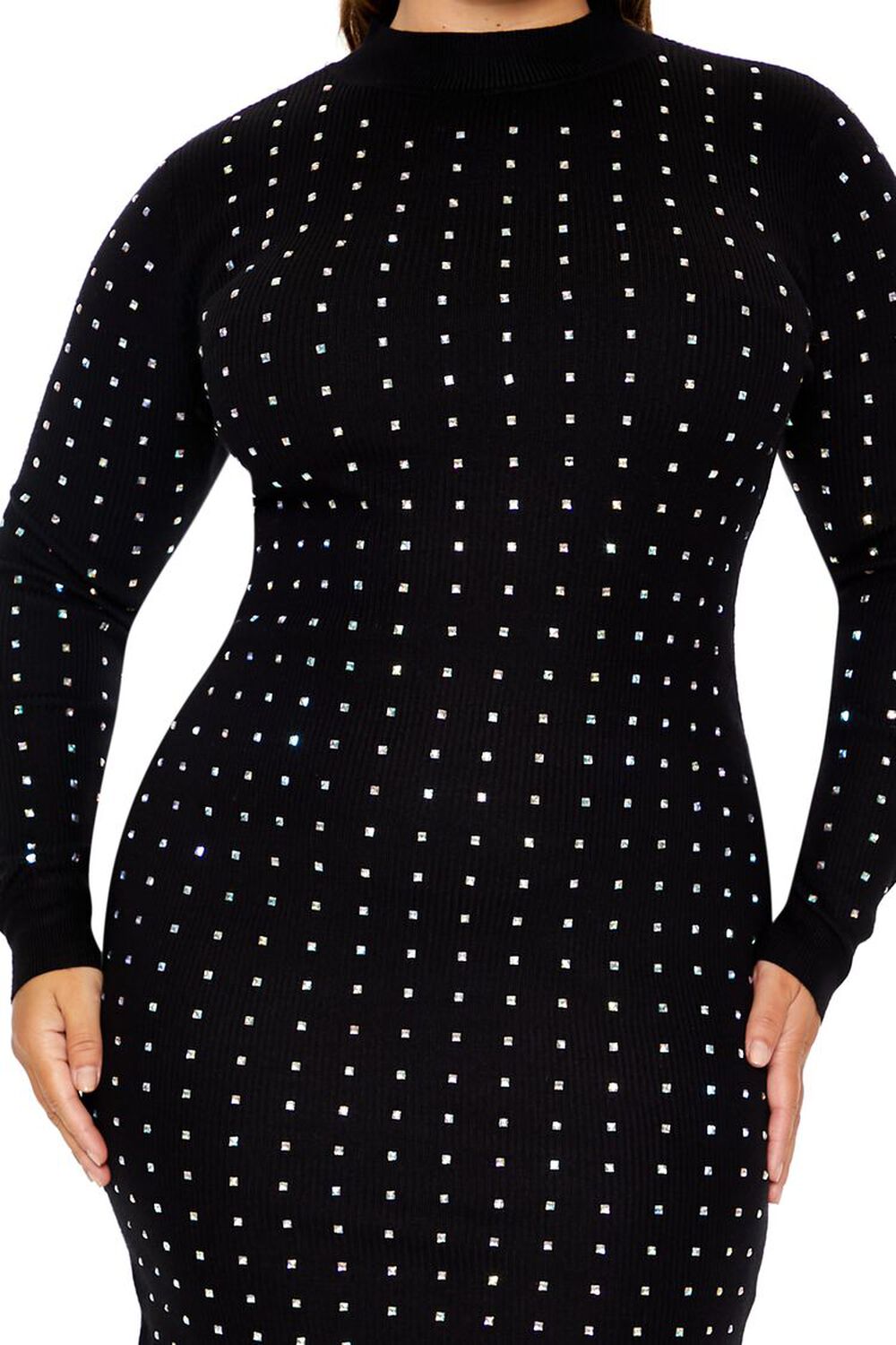 Plus Size Rhinestone Mini Dress