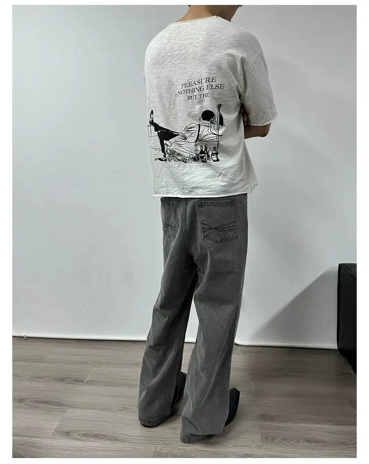 Wide-Leg Classical Wash Jeans