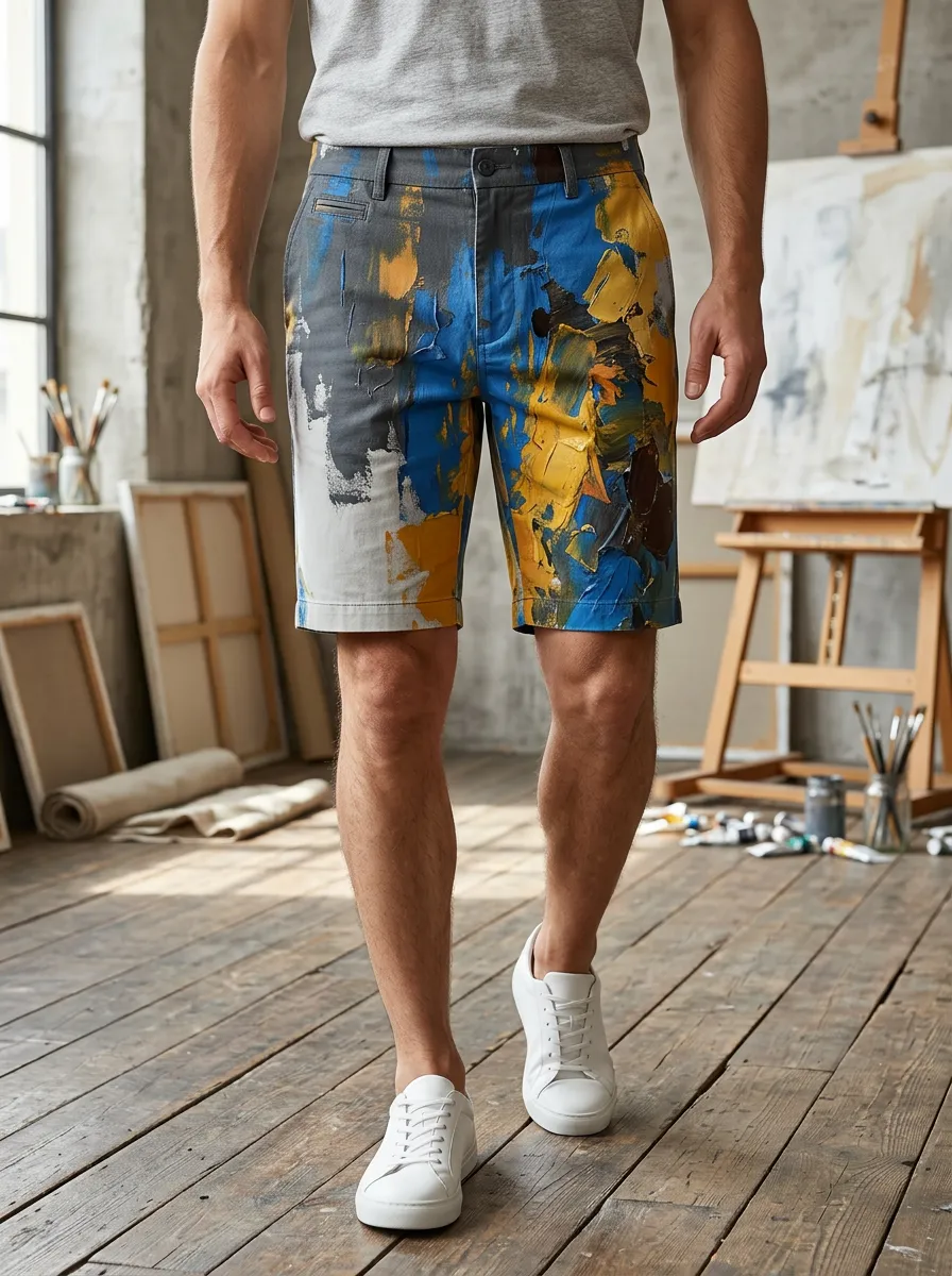Men's Abstract Art Oil Painting Chino Shorts