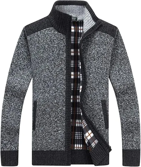 🧥 Men’s Reversible Full Zip Knitted Cardigan – Two Styles. One Smart Choice.