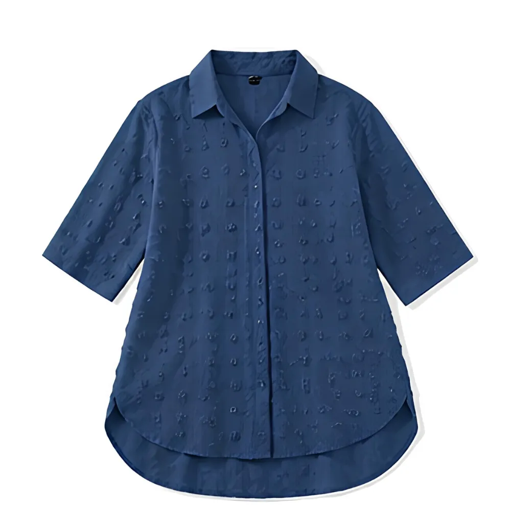Shirt Relaxed Textured Midi Dress