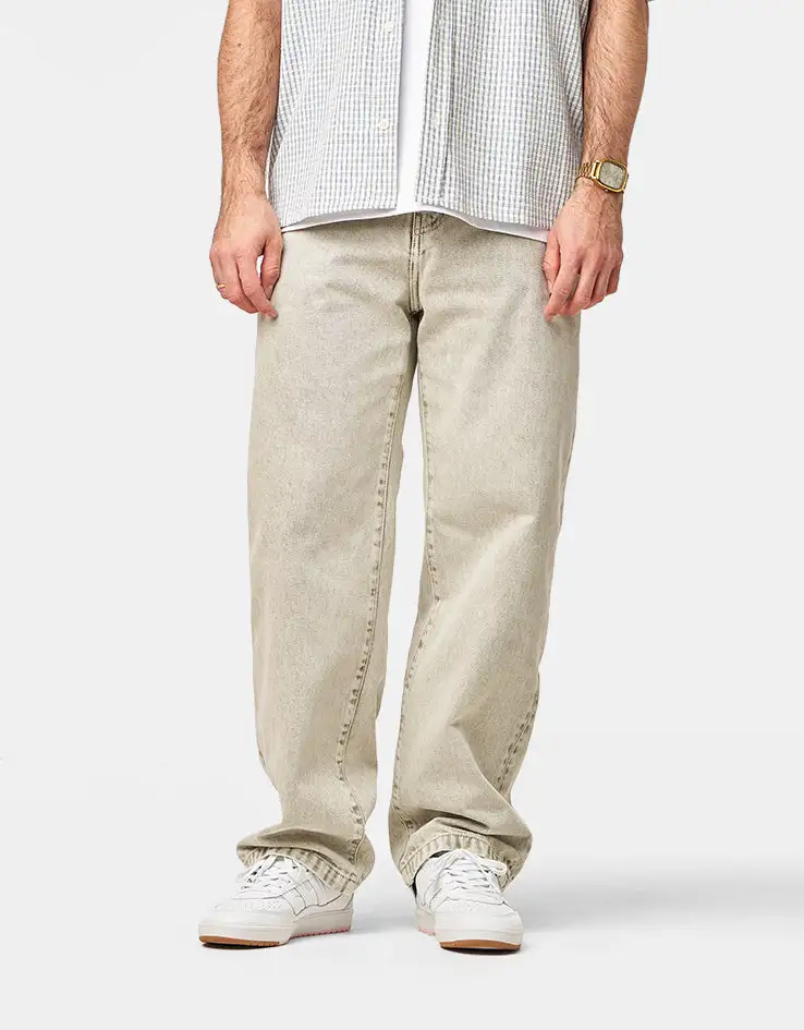 Everyday Chalk Washed Loose Tapered Four Pocket Denim Jeans