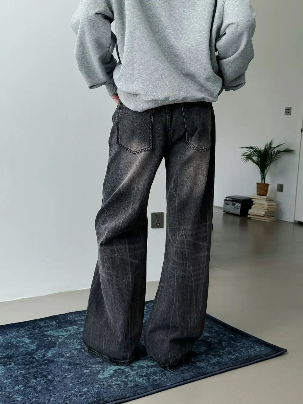 Washed Faded Flare Jeans