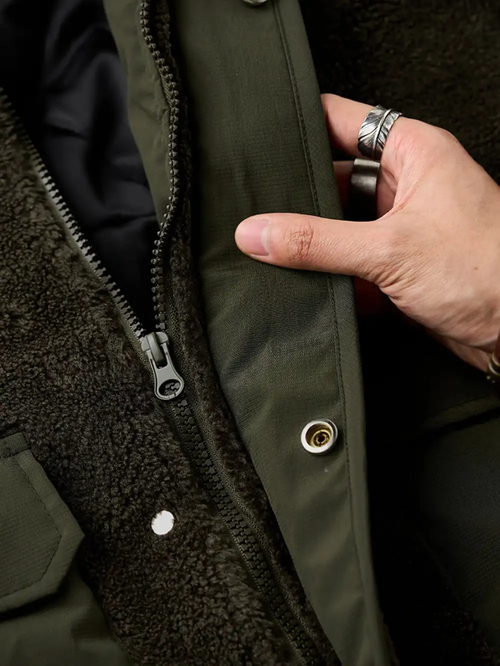 Men's Quilted Fleece Lined Casual Jacket