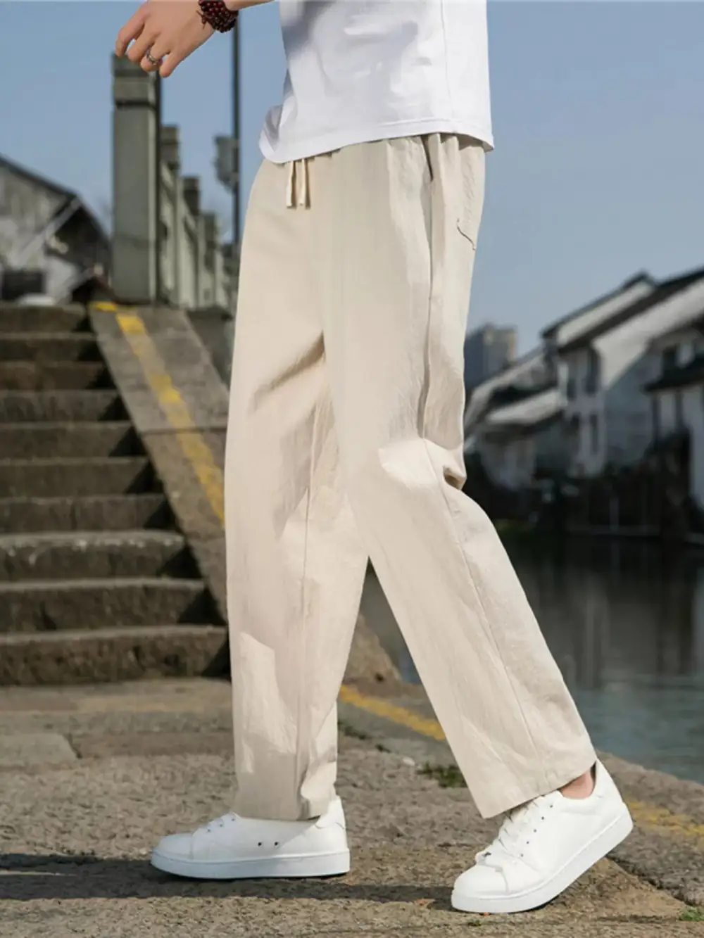Men's Plus Size Loose Fit Drawstring Casual Pants