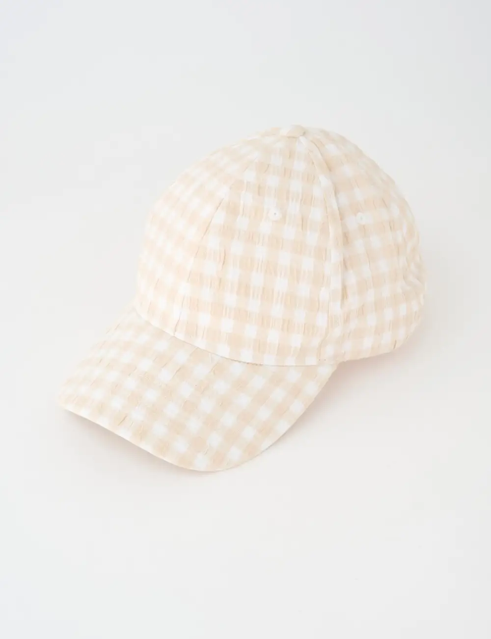 Fashionable Plaid Light Beige Cap