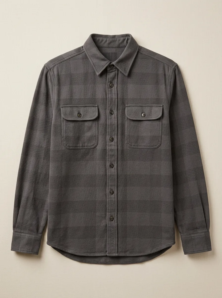 Modern Shape Plaid Long-Sleeve Men's Long-Sleeve Shirt