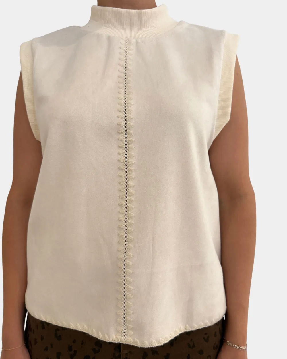 Sleeveless Suede Top
