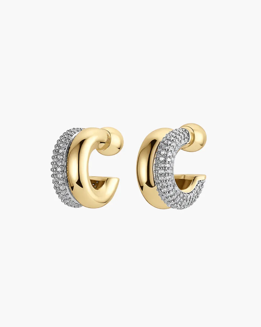 Shimmer Stacked Huggie Earrings