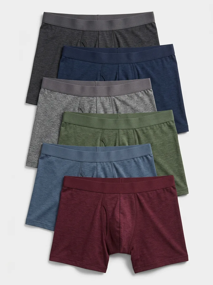 Men's Heathered Heathered Texture 6-Pack Boxer Briefs