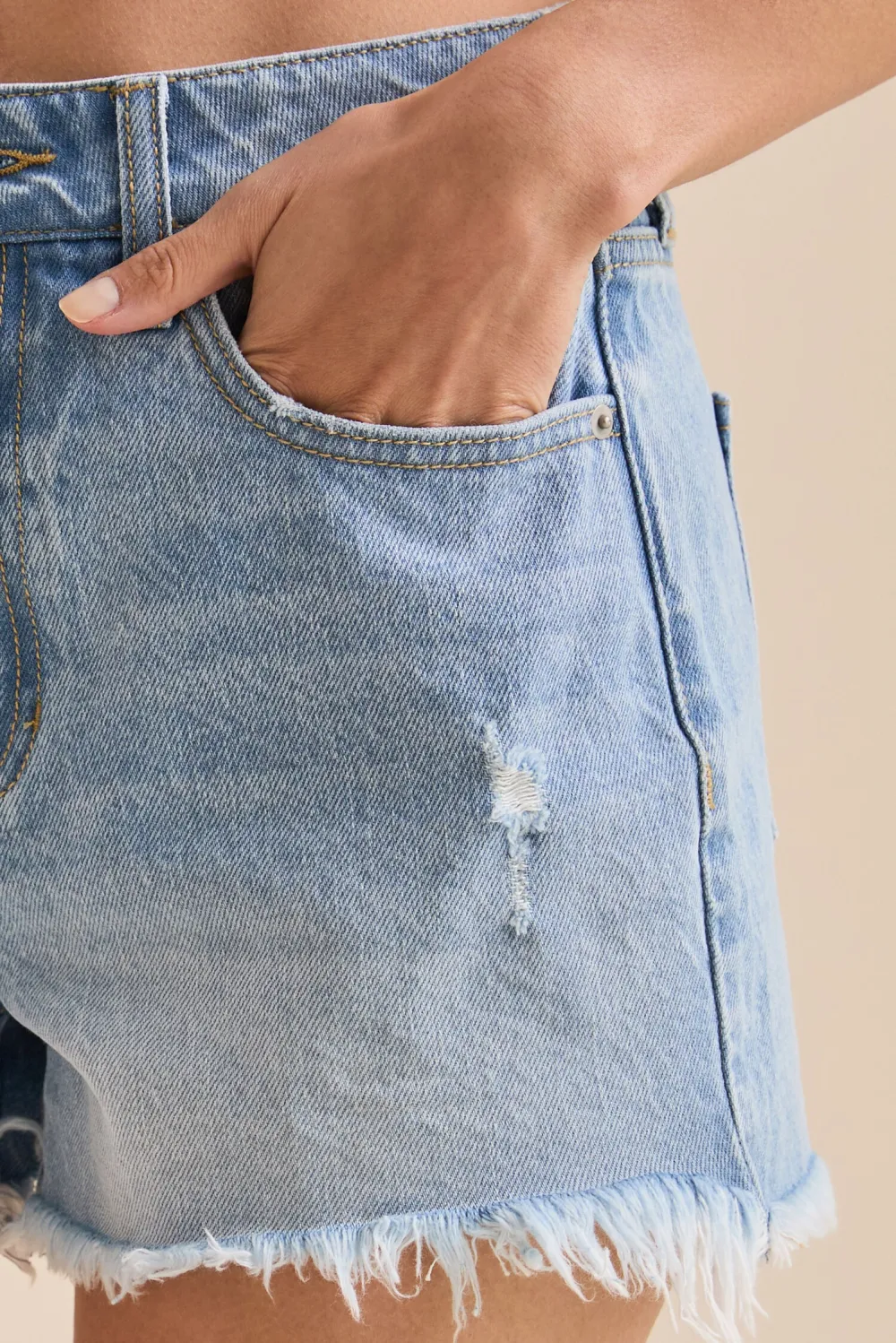 Mid Rise Denim Short