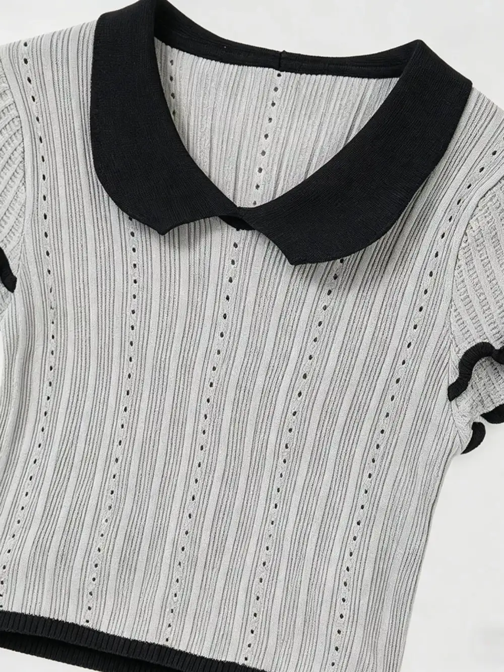 Peter Pan Collar Short Sleeve T Shirt
