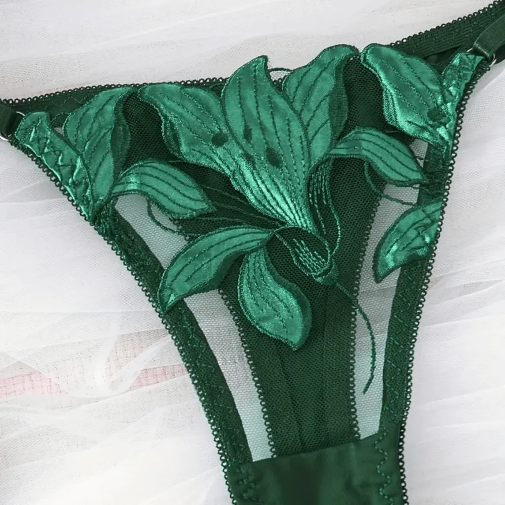 Classic Embroidered Silk Lingerie Set