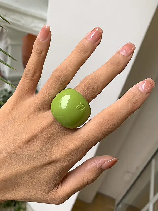 Geometric Resin Modern Statement Ring
