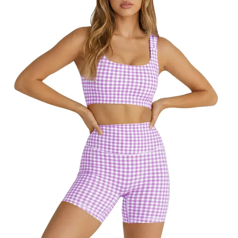 Women's Plaid Two-Piece Athleisure Set