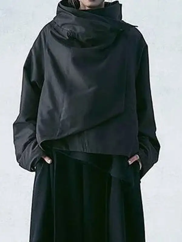 Stand-Collar Relaxed Outerwear Coat