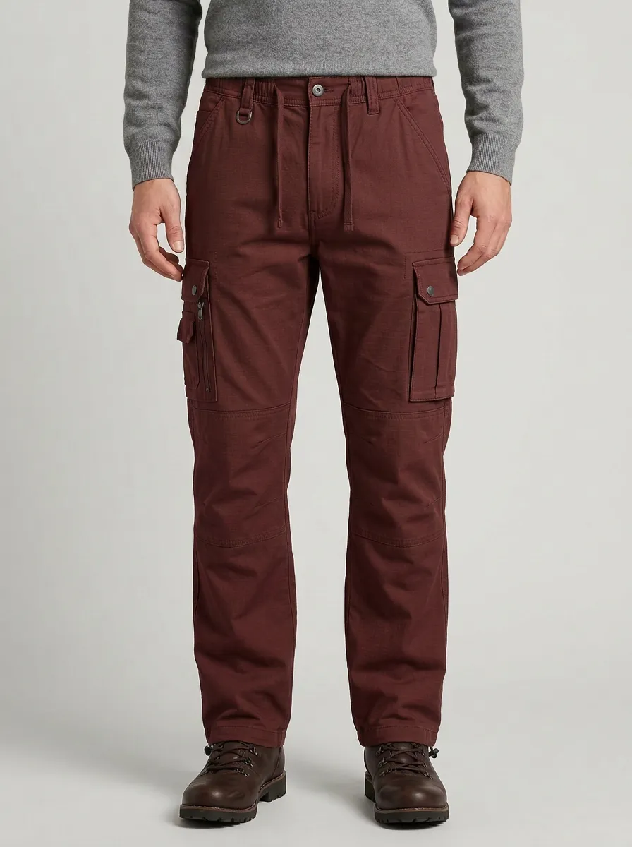Men's Outdoor Tactical Olive Green Multi-Pocket Cargo Pants