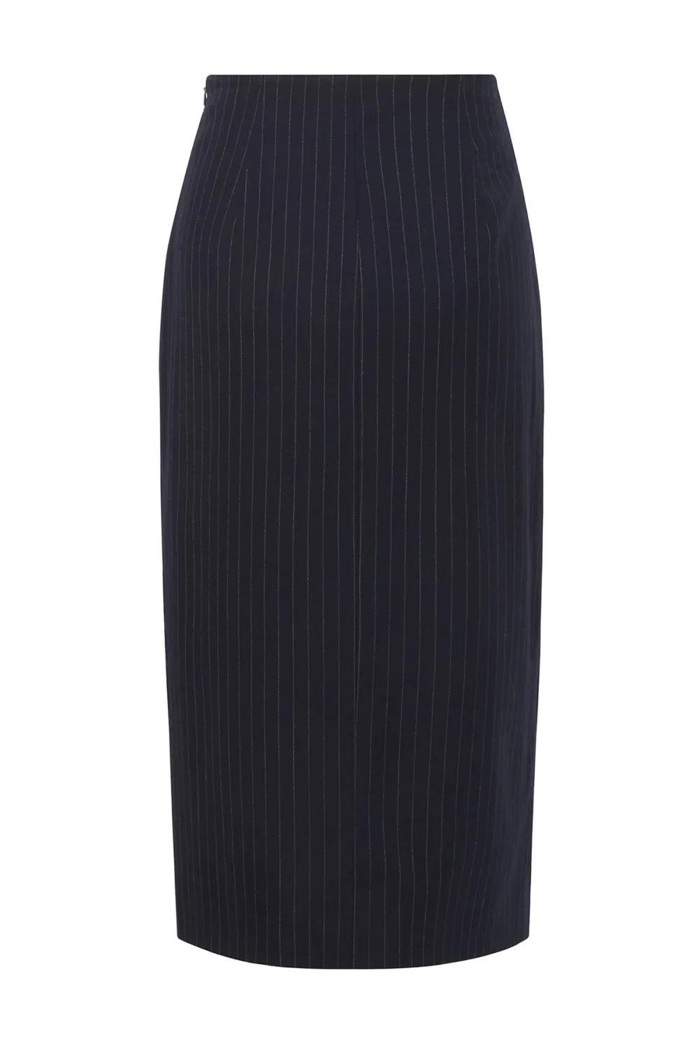 Pinstripe Split Hem Midi Skirt