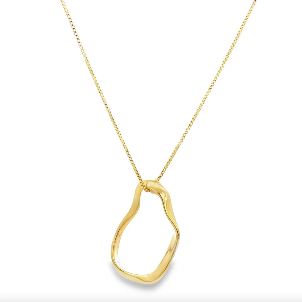 Sculptural Oval Pendant Necklace