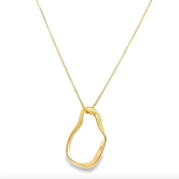 Sculptural Oval Pendant Necklace