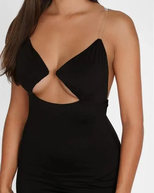 Clear Strap Dress Mini Dress