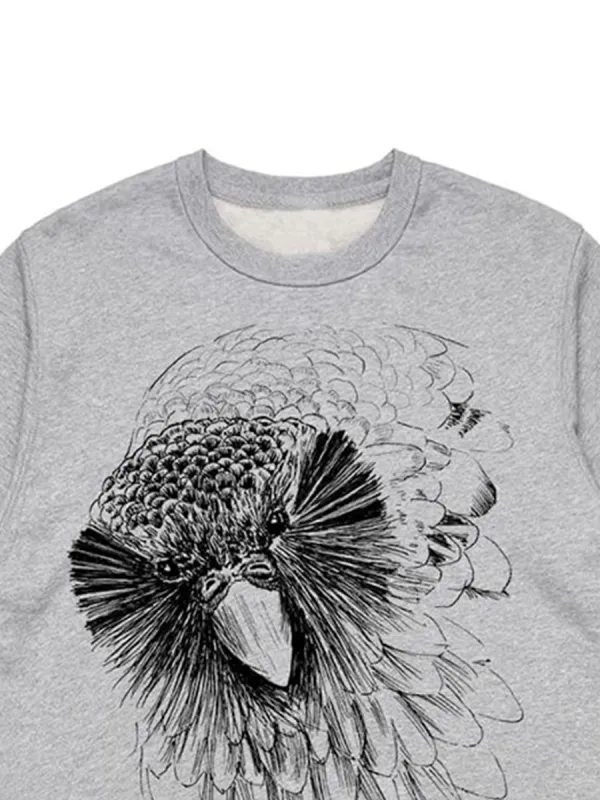 Simple and fashionable owl-patterned versatile casual sportswear shirt