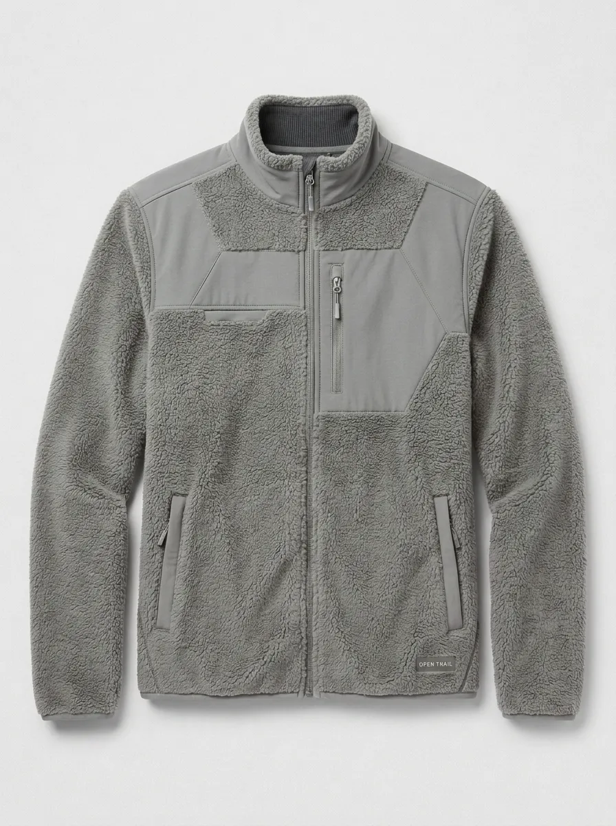 Hiking Forest Sherpa Fleece Zip Jacket