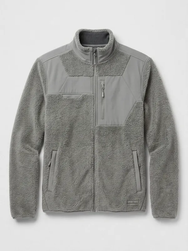 Hiking Forest Sherpa Fleece Zip Jacket