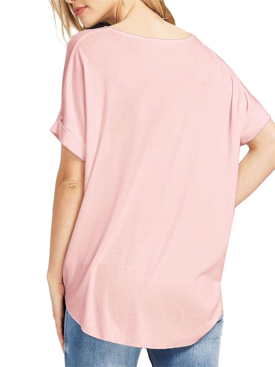 Black Short - Sleeve Surplice Top