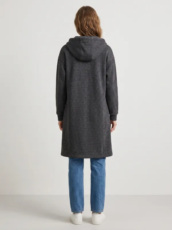 Weekend-Layer Zip-Up Long Hooded Coat
