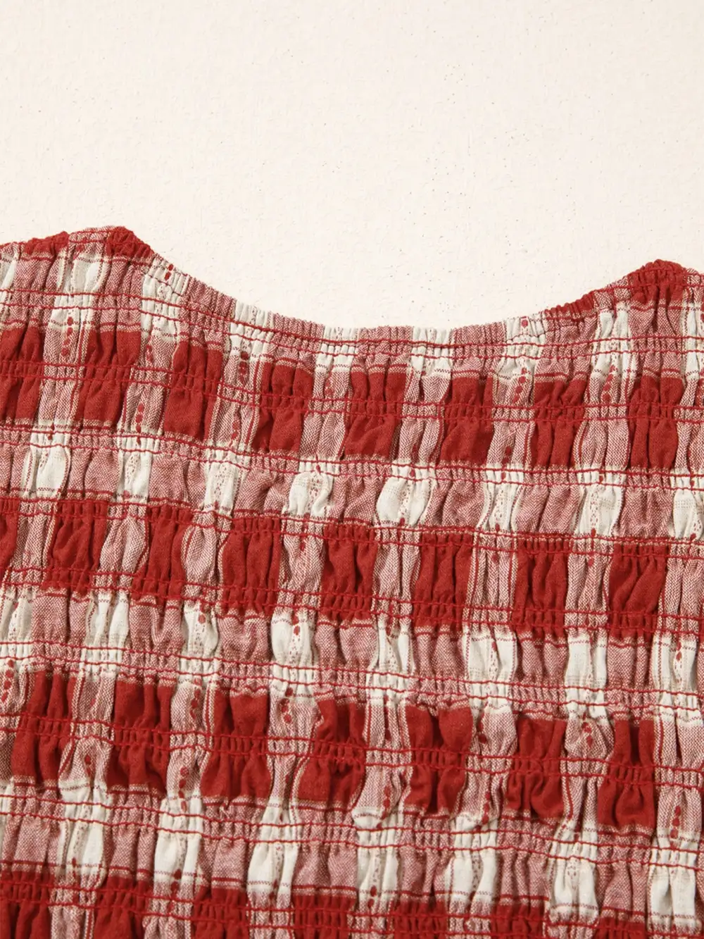 Plaid Printed Smocked Mini Dress