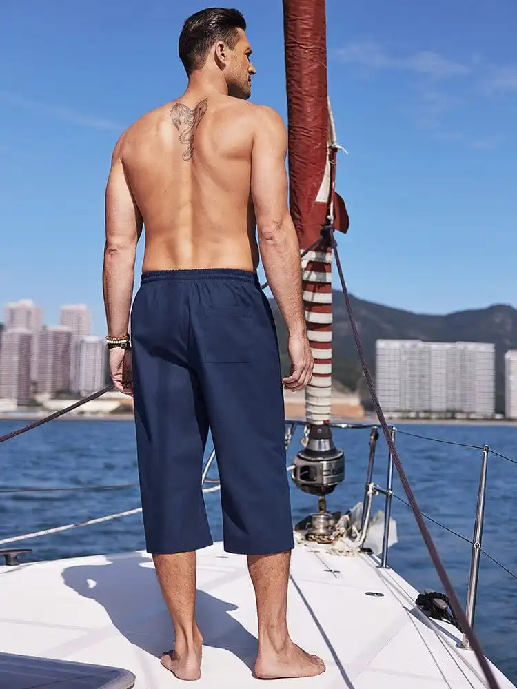 Casual Linen Beach Yoga Shorts